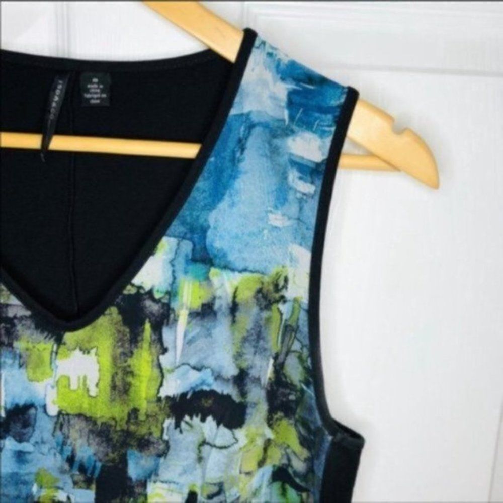 Isda & Co Sleeveless 70s Vibe V-neck Dress Black M - Picture 4 of 9